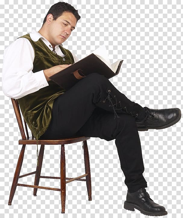 Man with Book Reading Library Sitting, reading transparent background PNG clipart