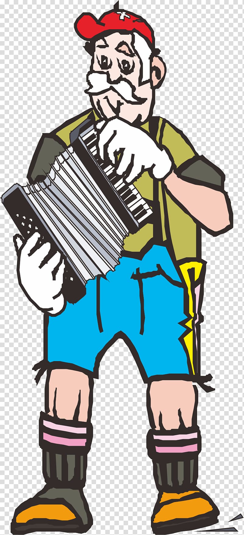 Accordion , The old man who plays the accordion transparent background PNG clipart