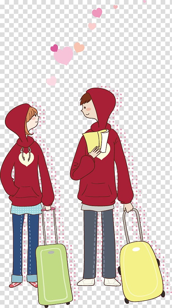 Significant other Cartoon Falling in love Drawing, Cartoon couple transparent background PNG clipart