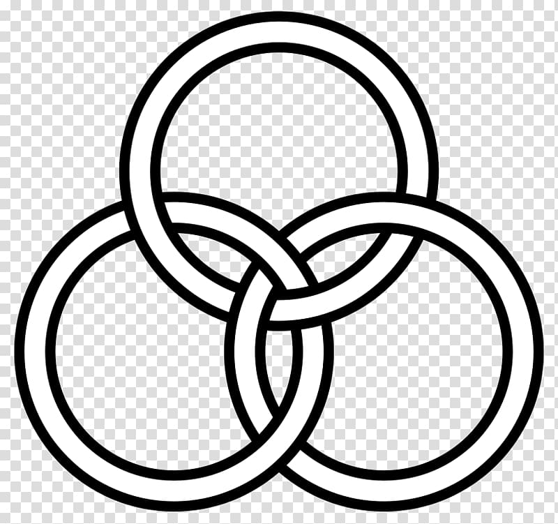 Borromean rings Knot Circle, minimal transparent background PNG clipart