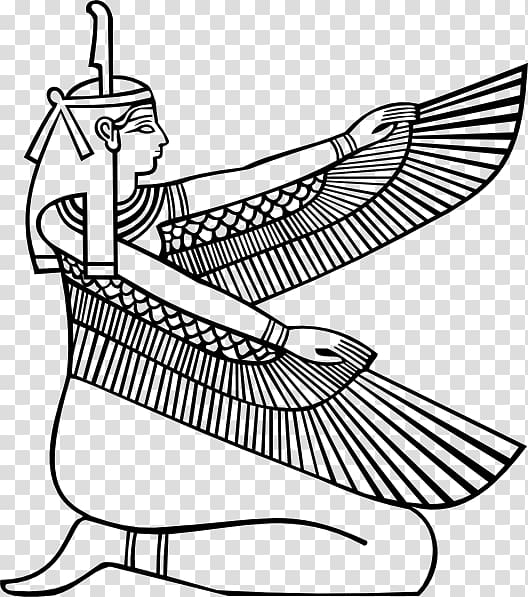 Egyptian hieroglyphs illustration, Ancient Egypt Coloring book Maat Goddess, egyptian pharaoh transparent background PNG clipart