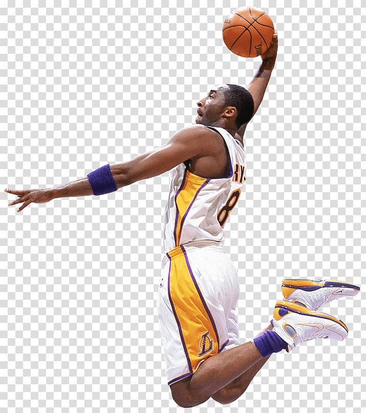 Kobey Bryant about to dunk, Kobe Bryant Slam Dunk transparent background PNG clipart