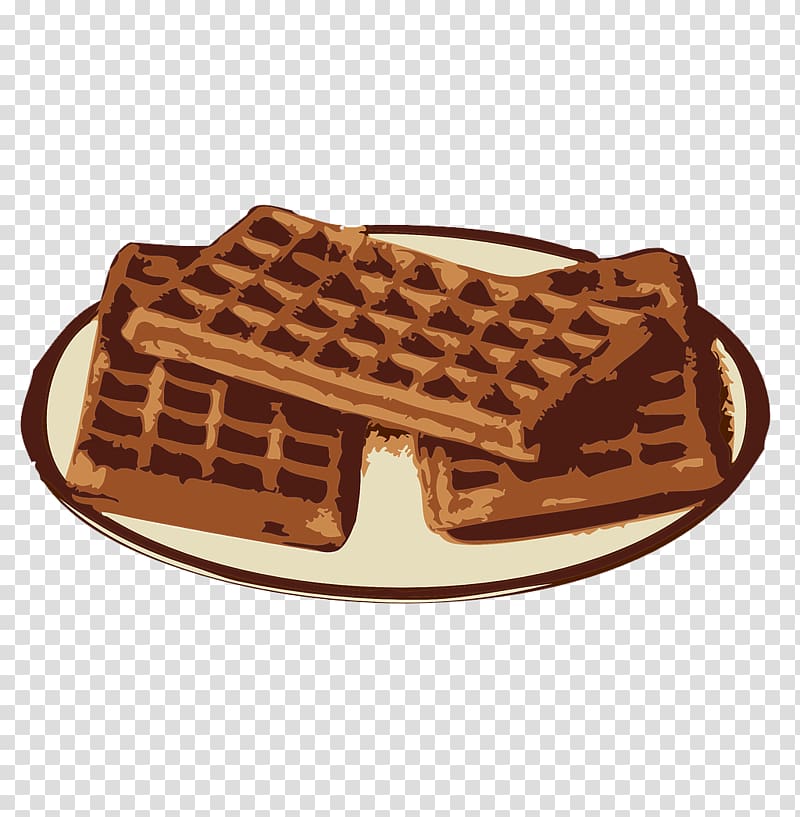 Ice cream Belgian waffle Breakfast, A piece of chocolate waffles transparent background PNG clipart