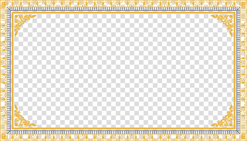 gold and gray border frame, Yellow Area Pattern, Hand-painted gold frame pattern transparent background PNG clipart