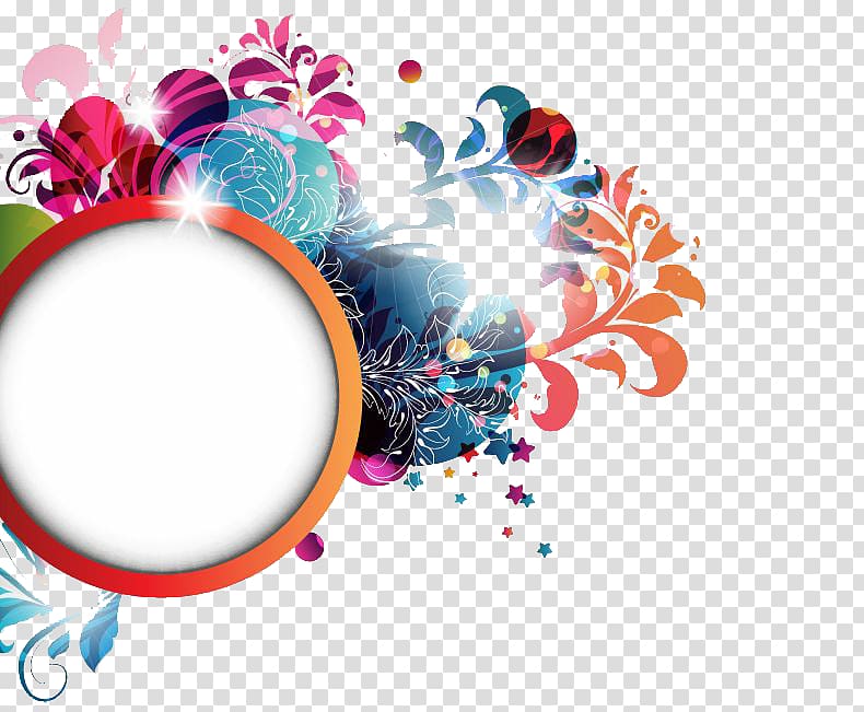 Flower Color Floral design Pattern, Cool pattern decorative frame transparent background PNG clipart