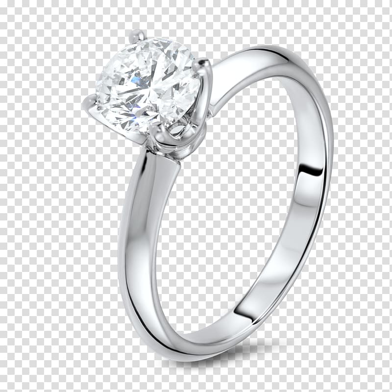 Engagement ring Diamond Jewellery Princess cut, Silver Ring transparent background PNG clipart