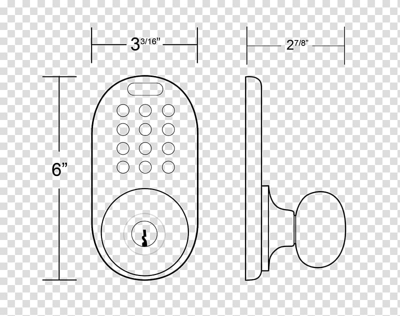 Door handle Drawing Circle Technology, electronic locks transparent background PNG clipart