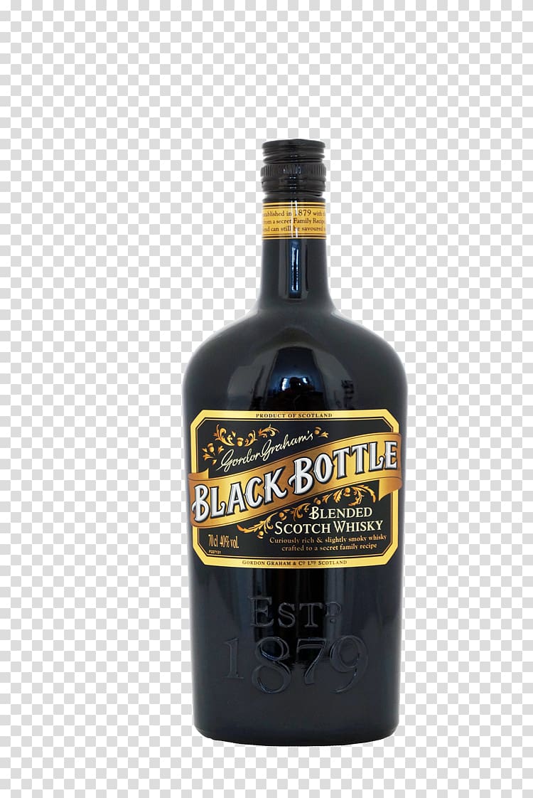 Liqueur Wine Scotch whisky Whiskey Black Bottle, wine transparent background PNG clipart