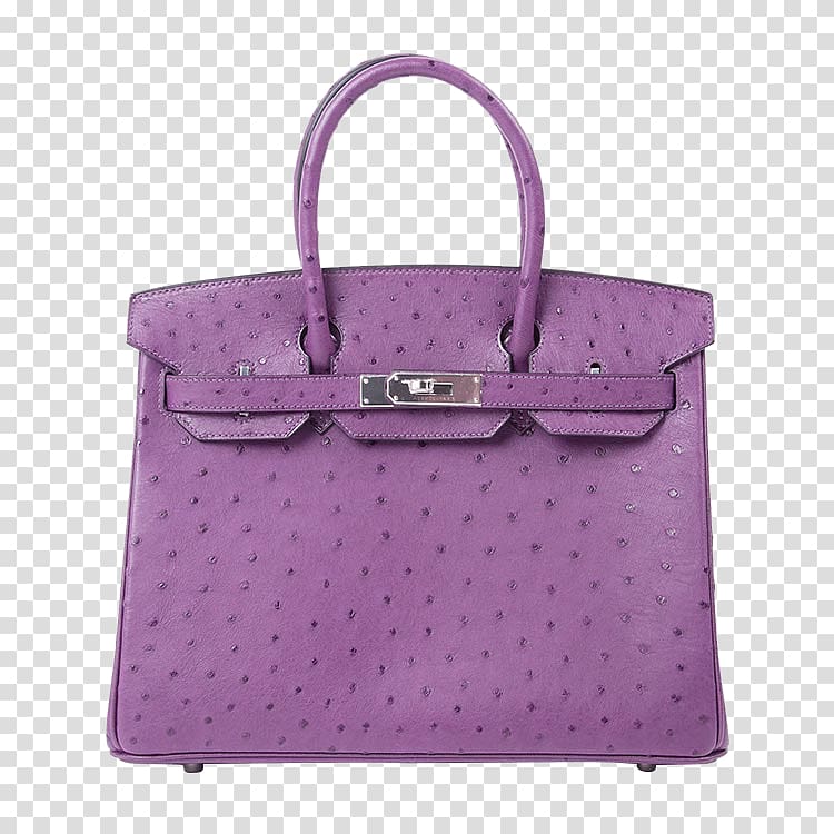Birkin bag Handbag Hermxe8s Leather Tote bag, HERMES / Hermes purple ostrich skin handbags transparent background PNG clipart