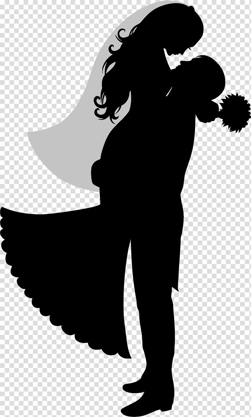 groom and bride , Wedding cake topper Bridegroom Silhouette, bride transparent background PNG clipart