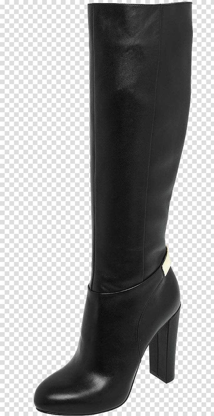 Riding boot Shoe High-heeled footwear, Black women boots transparent background PNG clipart