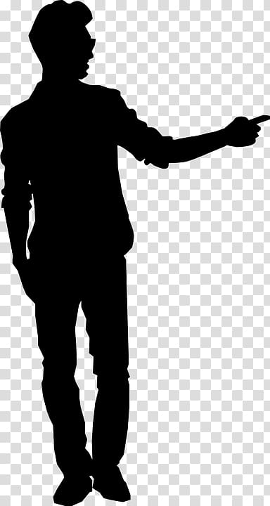 Silhouette , Man Pointing transparent background PNG clipart