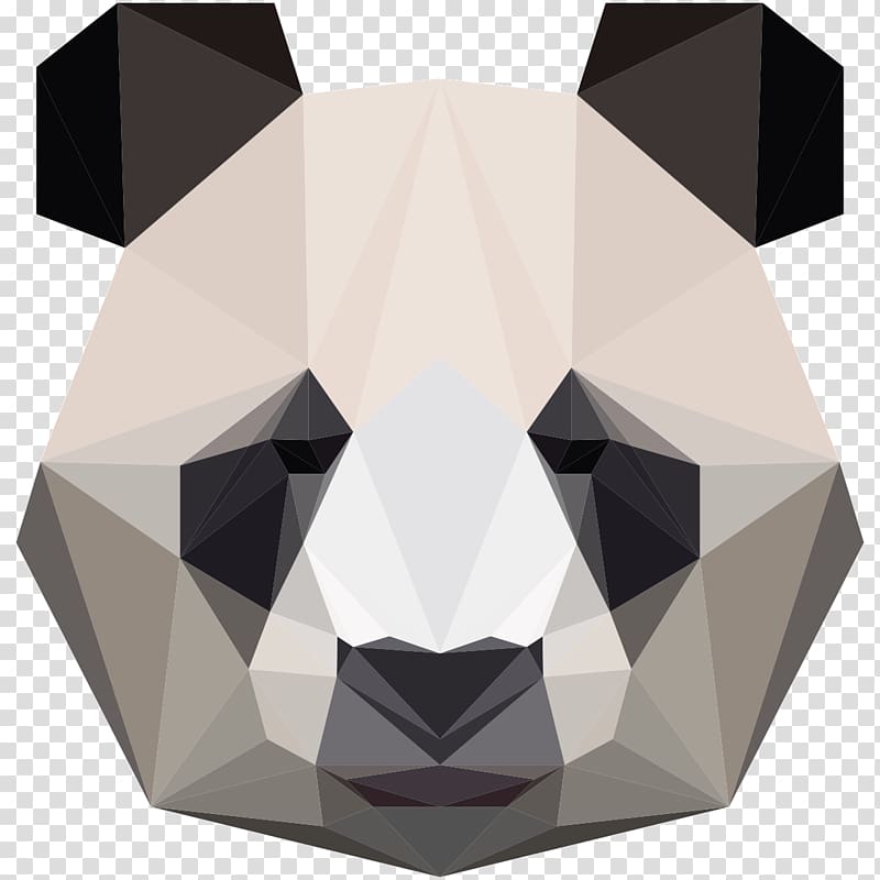 Giant panda Red panda Bear Polygon, origami style border origami transparent background PNG clipart