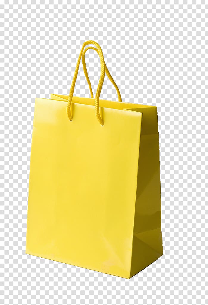 yellow paper bag, Reusable shopping bag Paper, Yellow shopping bag transparent background PNG clipart