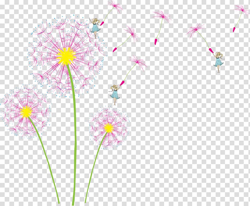 Floral design Petal Pattern, Dandelion Wall Stickers transparent background PNG clipart