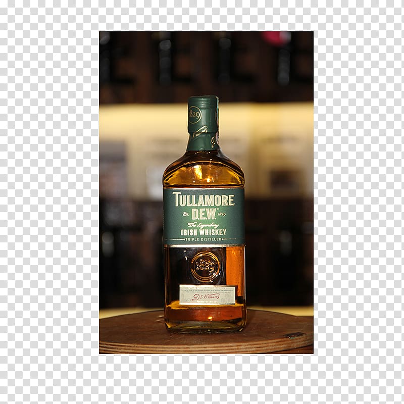 Liqueur Whiskey Glass bottle Tullamore Dew, glass transparent background PNG clipart