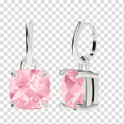Earring Crystal Pink Jewellery Diamond color, Jewellery transparent background PNG clipart