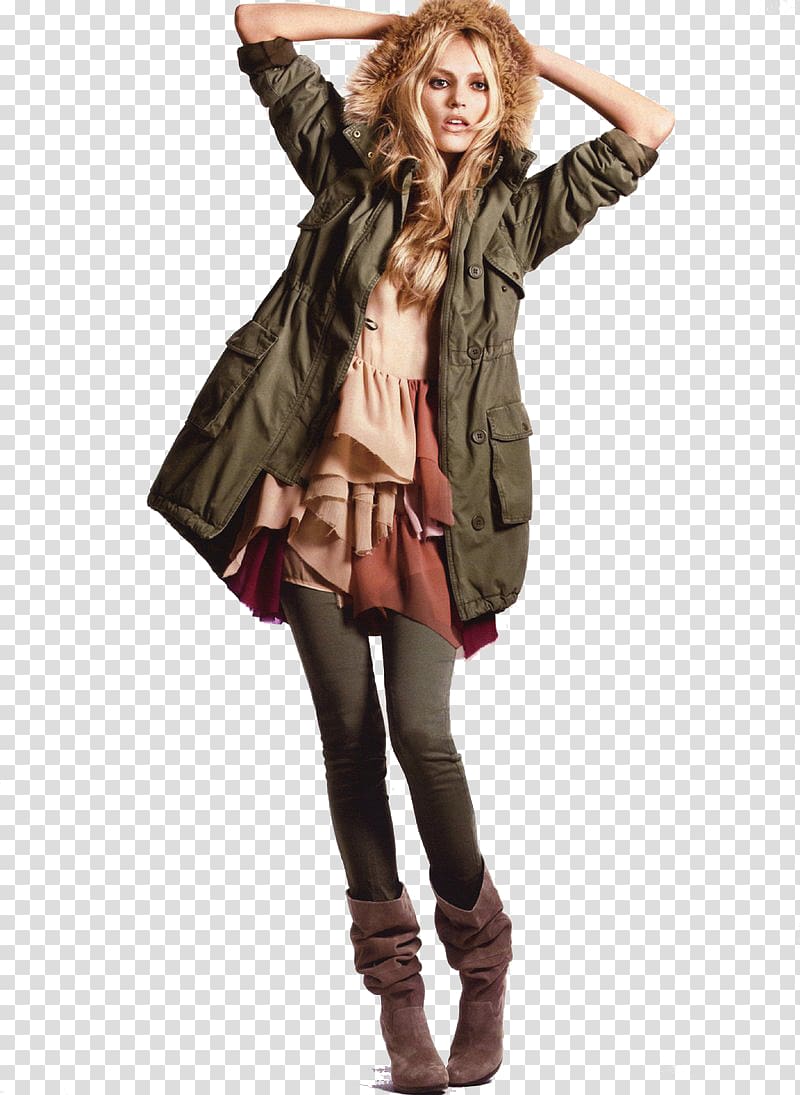 Fashion Jacket H&M Parka Coat, Fashion Model transparent background PNG clipart