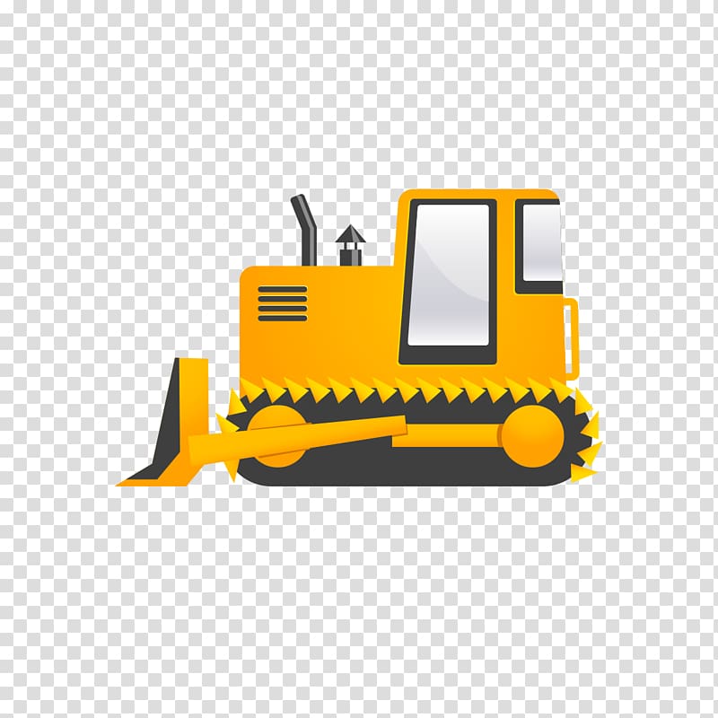 Architectural engineering Heavy equipment Machine Bulldozer, Yellow excavator material transparent background PNG clipart