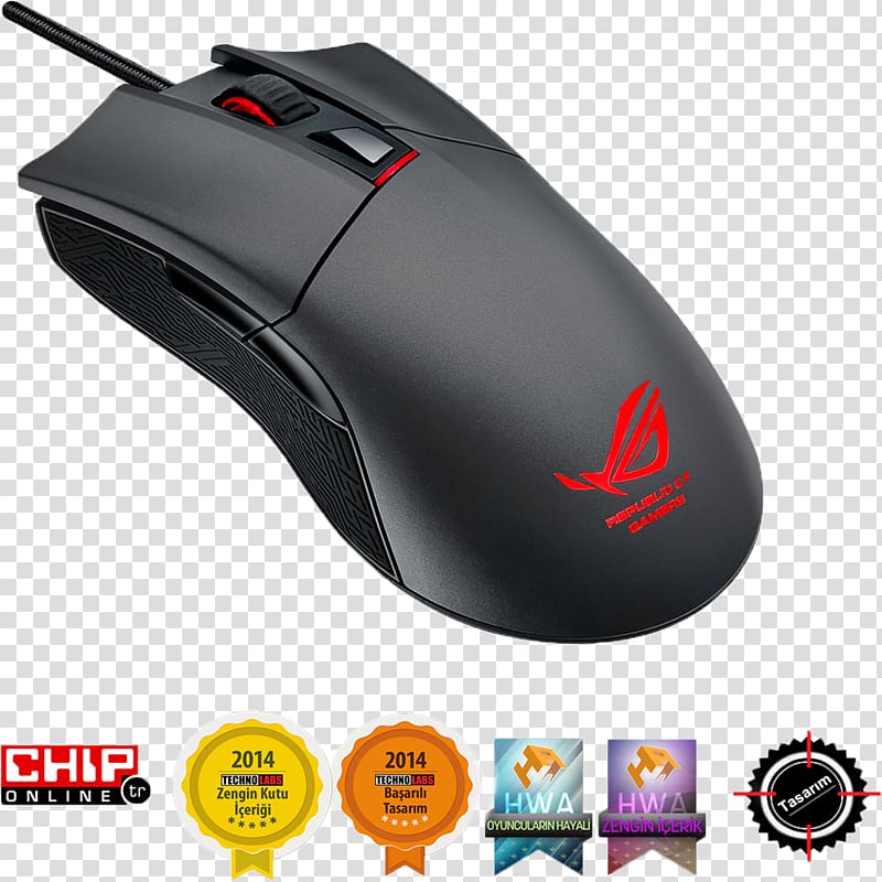 Computer mouse ROG Gladius II Republic of Gamers ASUS, big promotion in middle year transparent background PNG clipart