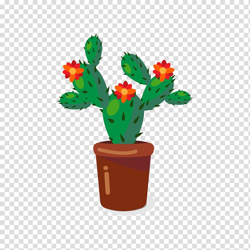 Cactaceae Plant Cartoon Flowerpot, Cartoon Cactus transparent background PNG clipart
