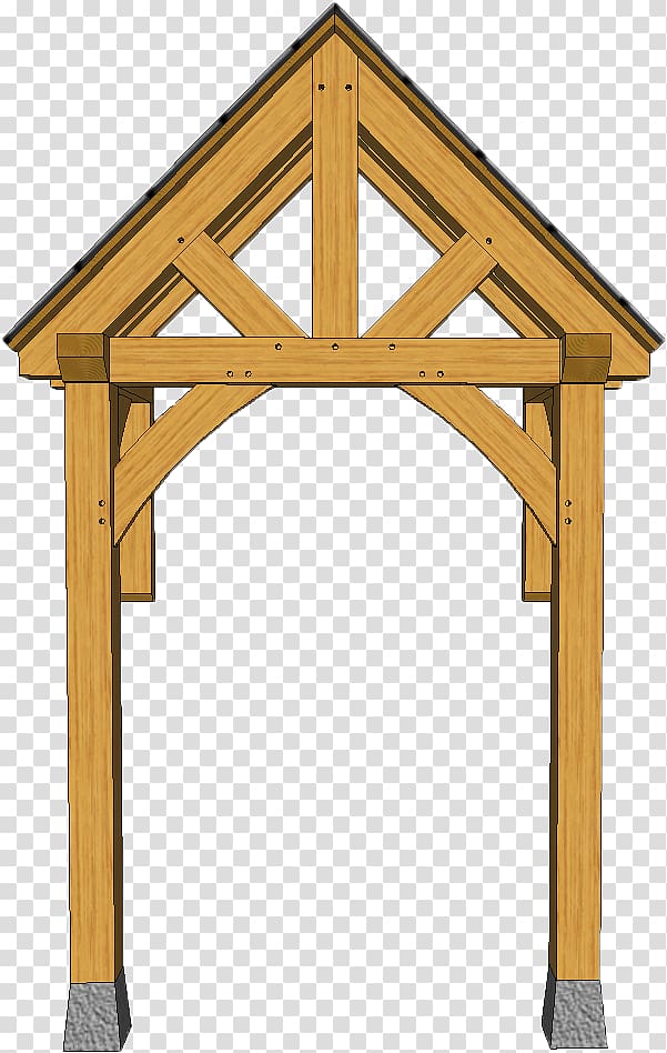 King post Porch Queen post Timber roof truss, design transparent background PNG clipart