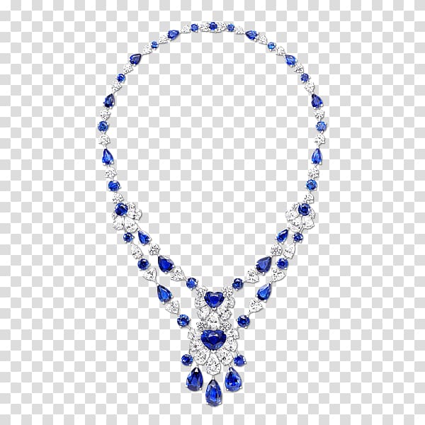 Necklace Jewellery Graff Diamonds Sapphire Blue, necklace transparent background PNG clipart