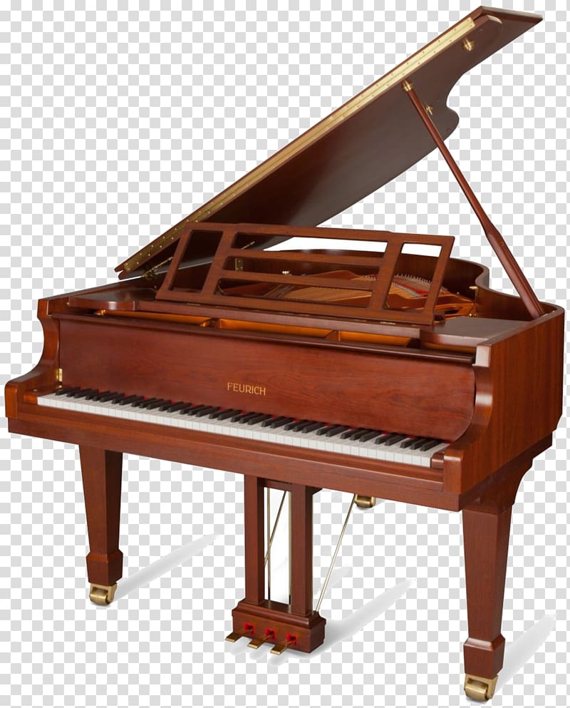 Grand piano Feurich Musical Instruments Player piano, piano transparent background PNG clipart