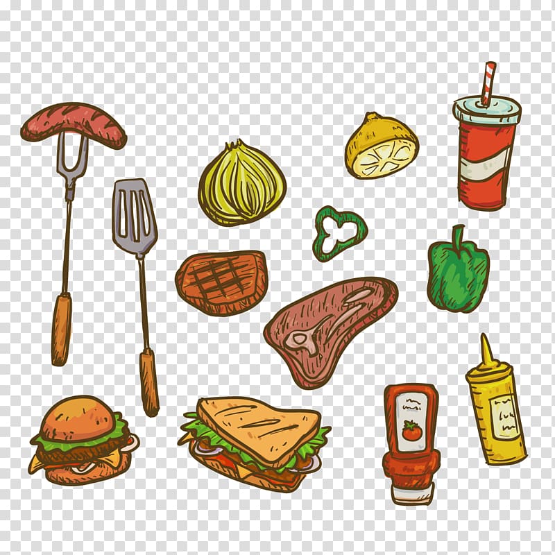 Hamburger Hot dog Barbecue Breakfast British Cuisine, A barbecue, barbecue, food, and transparent background PNG clipart