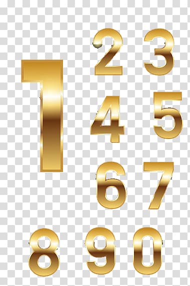 golden numbers transparent background PNG clipart