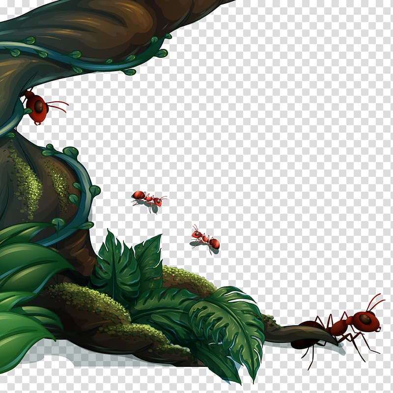 Euclidean Tree Illustration, ants tree transparent background PNG clipart