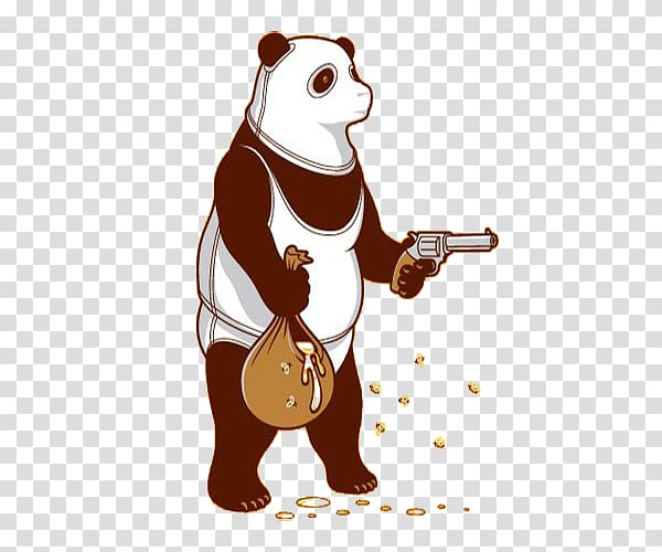 Giant panda Bear T-shirt Baby Pandas, Simple panda mother pistol transparent background PNG clipart