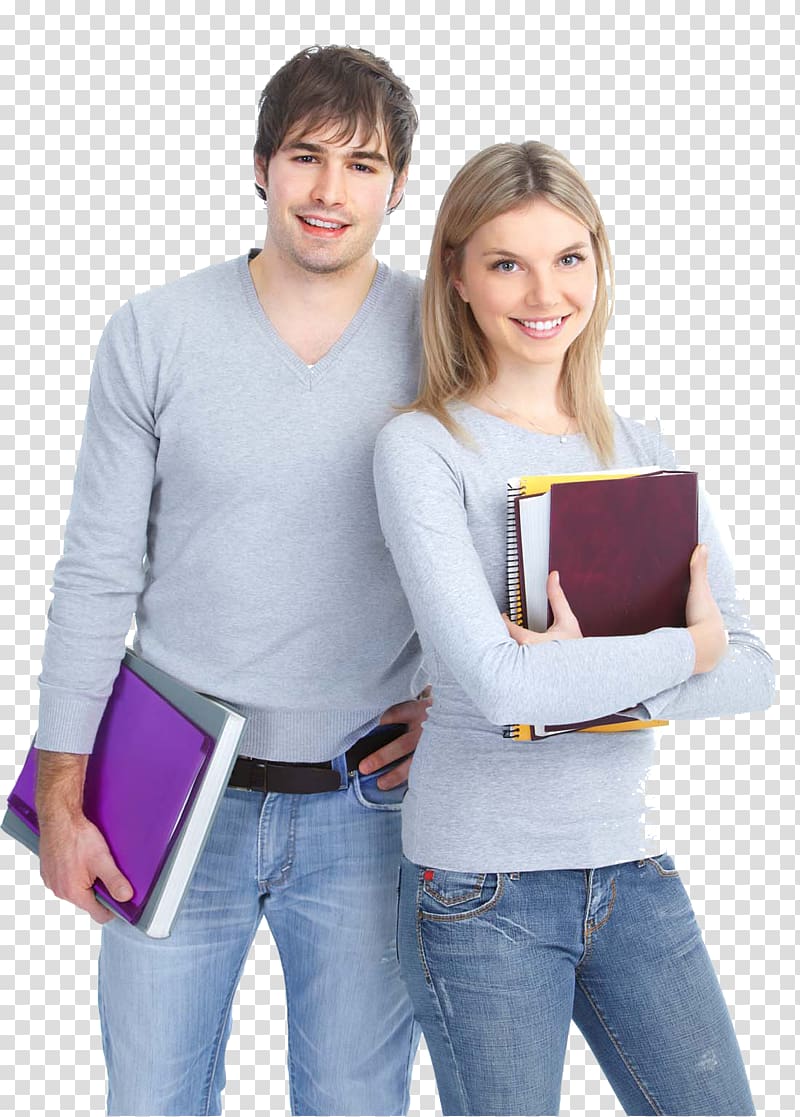 man and woman holding notebooks , Student Education Course Learning Institute, Stylish hotties transparent background PNG clipart