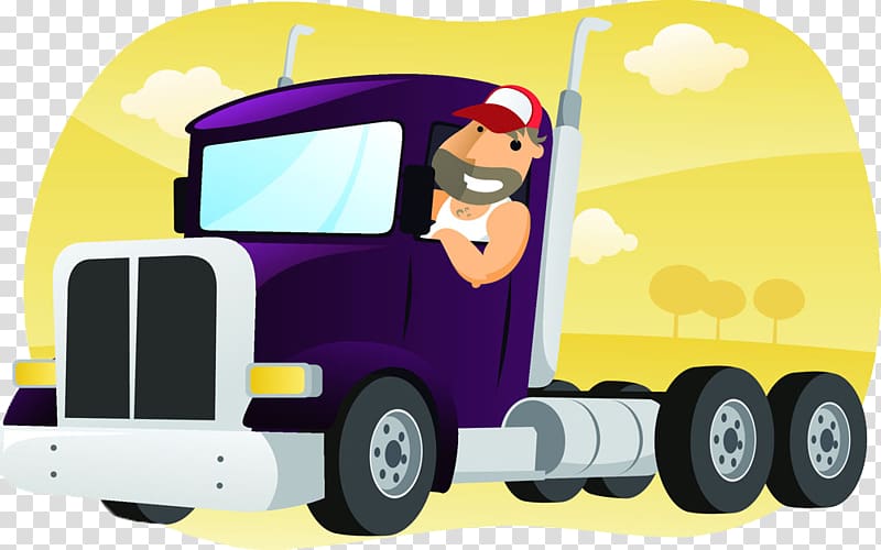 Cartoon Truck driver, Cartoon painted the wagon man transparent background PNG clipart