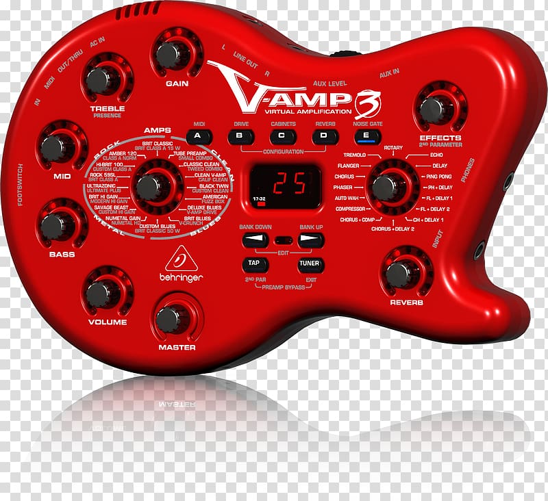 Guitar amplifier BEHRINGER V-Amp 3 Effects Processors & Pedals Amplifier modeling, guitar transparent background PNG clipart