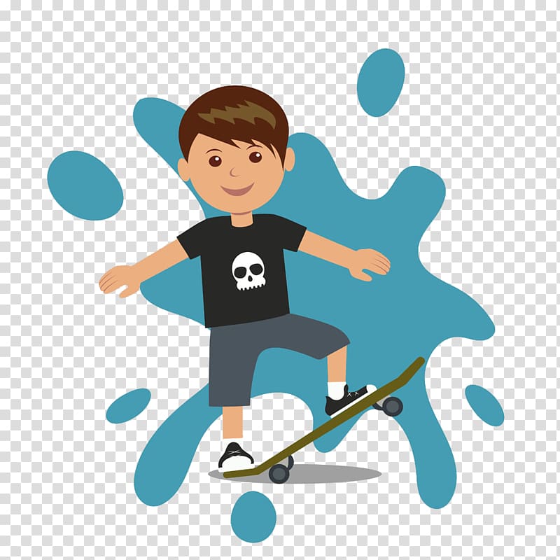 Skateboard Cartoon Illustration, Skateboarding illustration transparent background PNG clipart