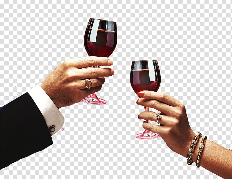 Red Wine Wine glass, Creative red wine in hand transparent background PNG clipart
