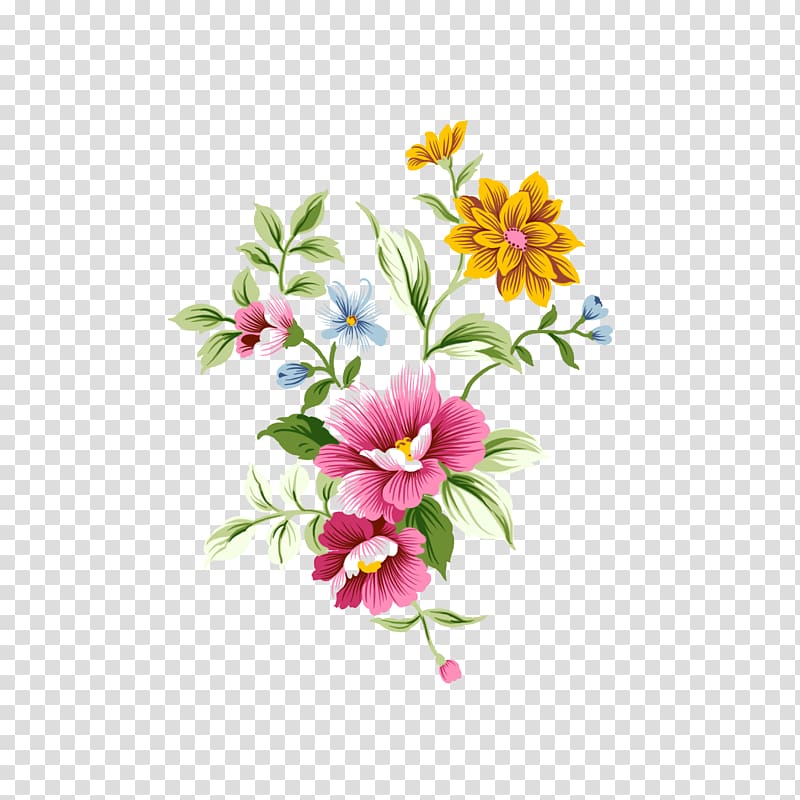 Flower Layers Drawing, Hand-painted flowers transparent background PNG clipart