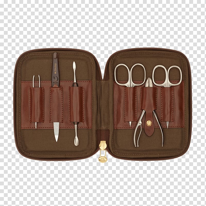 Manicure Color Brown Case, Manicure set transparent background PNG clipart
