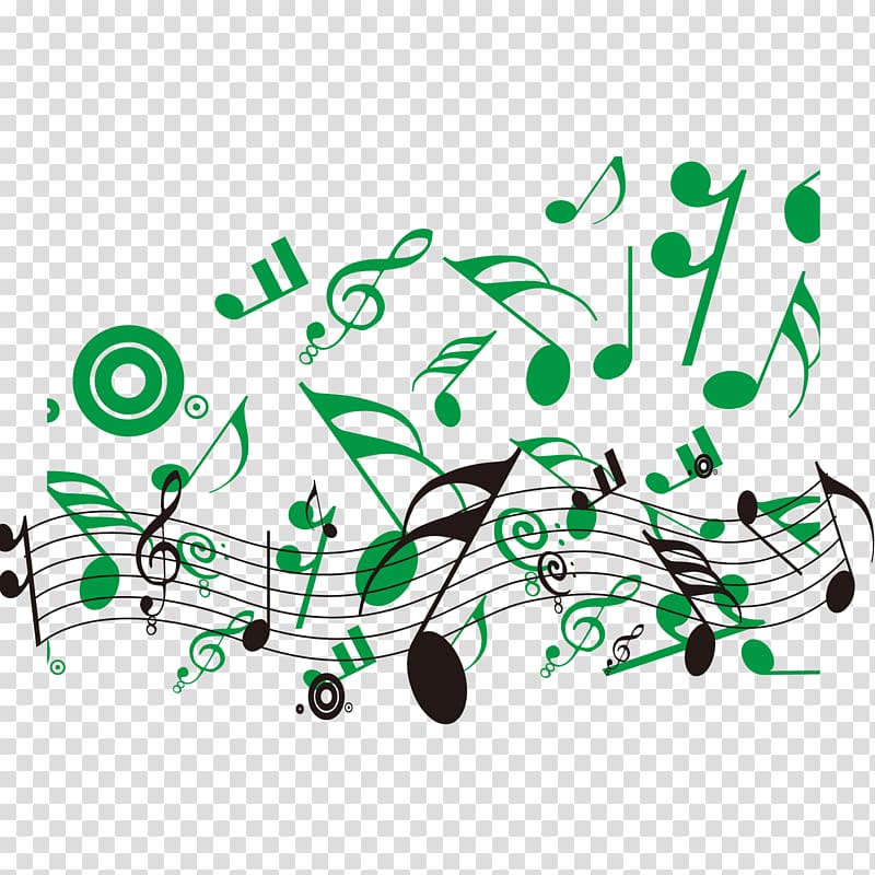 Staff Musical note, Green music sonic line material transparent background PNG clipart