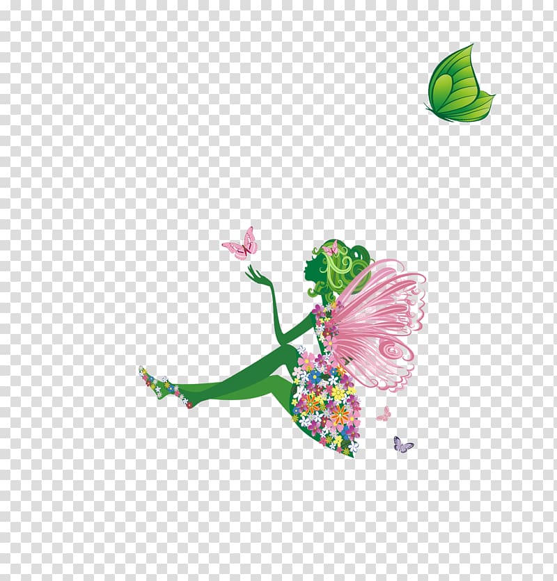 Butterfly Fairy Illustration, Flower Fairy transparent background PNG clipart
