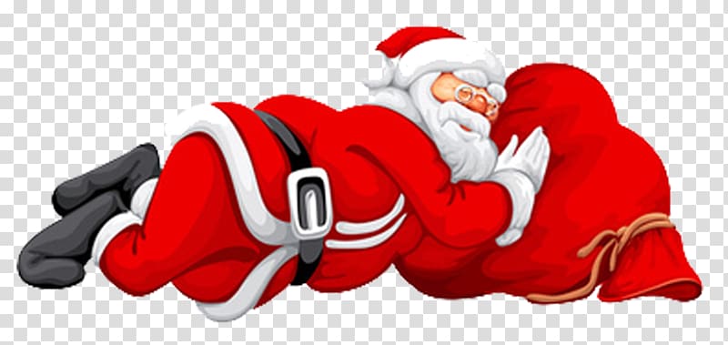 Santa Claus Christmas Cartoon Sleep , Santa Claus transparent background PNG clipart