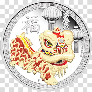Perth Mint Lion dance Silver Chinese New Year Coin, lion dance transparent background PNG clipart thumbnail