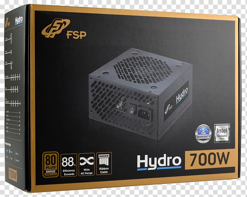 Power supply unit FSP 700W Hydro 88% Efficiency MEPS Compliant 120mm Fan ATX PSU 3 Years Warranty Power Converters 80 Plus FSP Group, colorbox transparent background PNG clipart