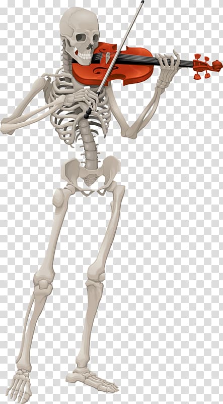 Violin technique Human skeleton Illustration, Skeleton playing a violin transparent background PNG clipart