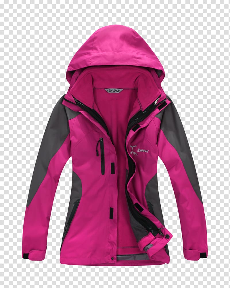 Jacket Polar fleece Hoodie Outerwear Clothing, skiing transparent background PNG clipart