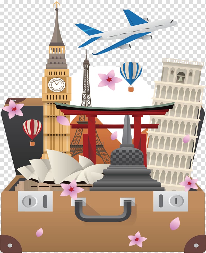 Tourism Travel, Put the world into a box transparent background PNG clipart