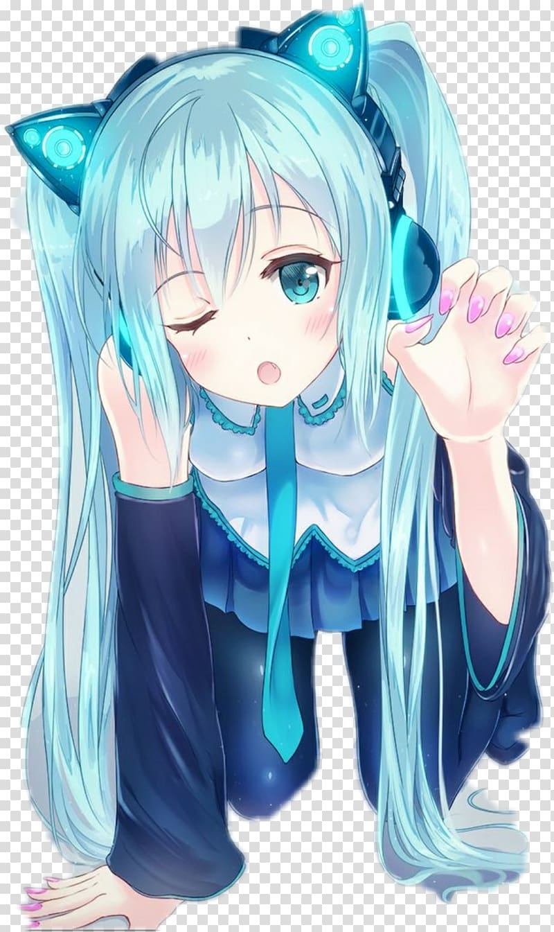Hatsune Miku Anime Chibi Comiket Catgirl, hatsune miku transparent background PNG clipart
