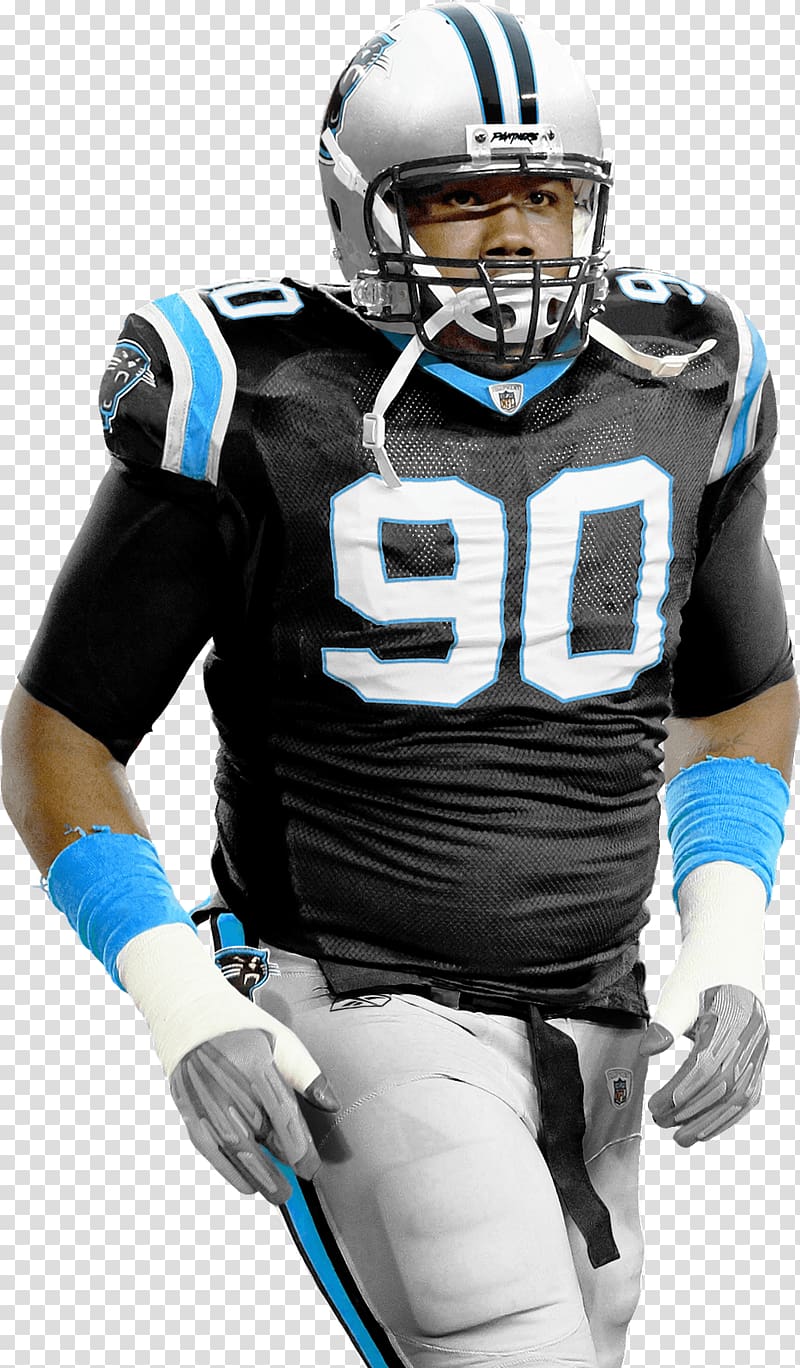 men's black and white jersey top, Carolina Panthers Nick transparent background PNG clipart