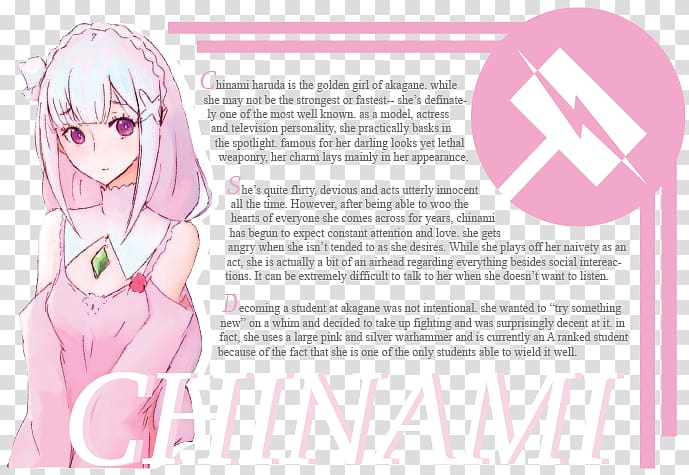 Mangaka Pink M Anime Character, Russian Roulette transparent background PNG clipart